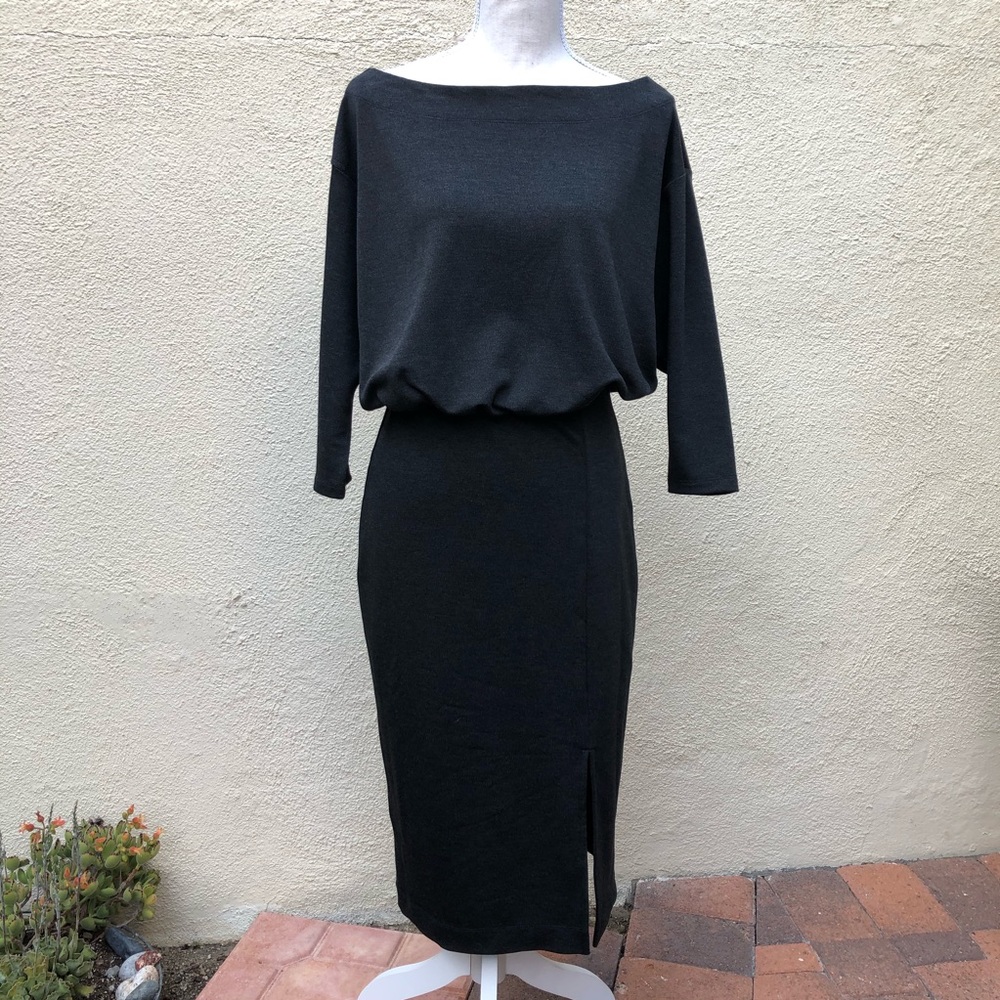 Anthropologie Knit Column Dress, Charcoal Grey NWT Women’s Size Small - Picture 3 of 8